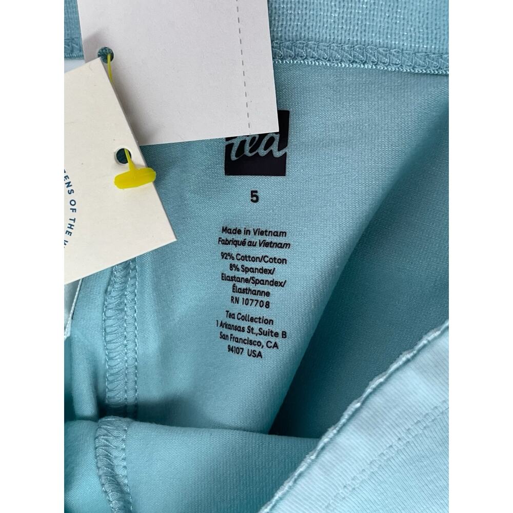 Tea Collection NWT Canal Blue Solid Leggings. Size 5. - Picture 3 of 6